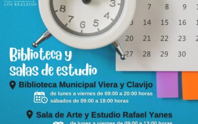Nuevos Horarios de la Biblioteca municipal y la Sala de Arte y Estudio Rafael Yanes Los Realejos